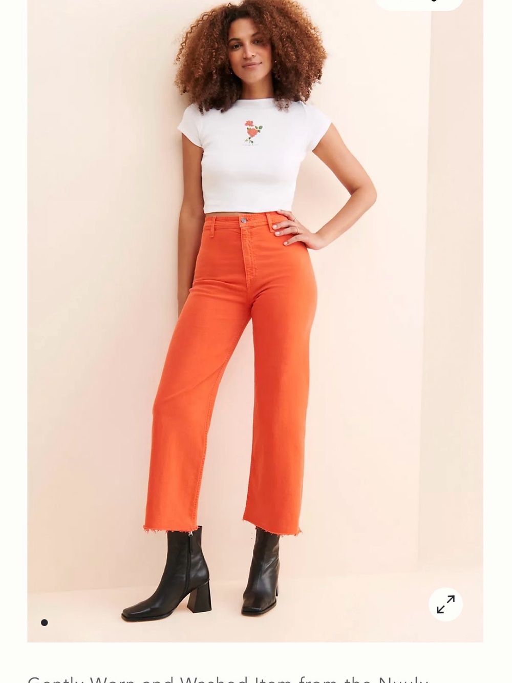 pistola High-Rise Wide-Leg Jeans in Bright Orange